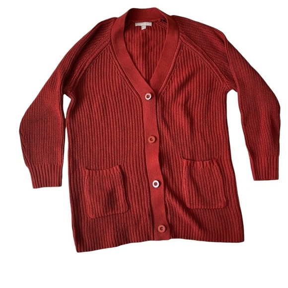 Woman Within Plus Size Button-Front Shaker
Cardigan Red Orchard Size 18/20 L - Picture 5 of 10